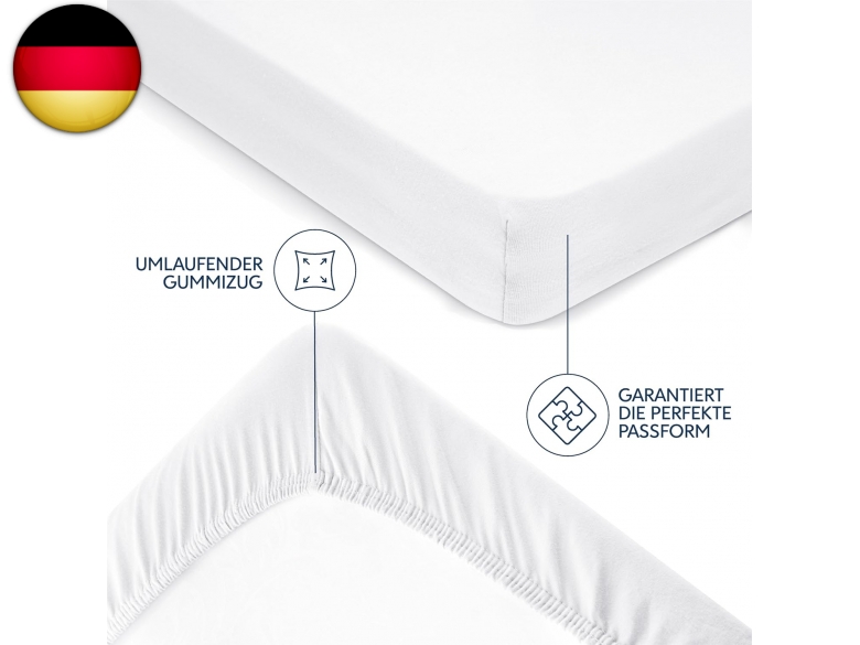 Dreamzie Premium Spannbettlaken 160x200 cm, Spannbetttuch für Dicke Matratzen